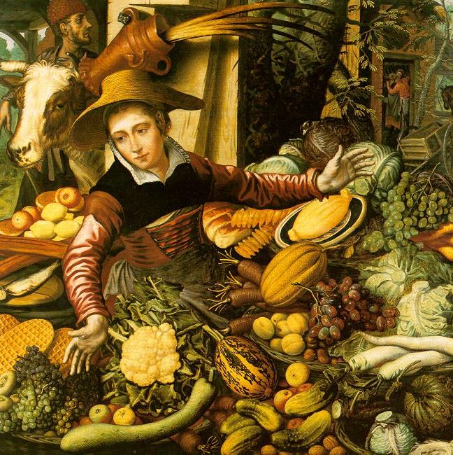 Pieter Aertsen Market Woman  with Vegetable Stall china oil painting image